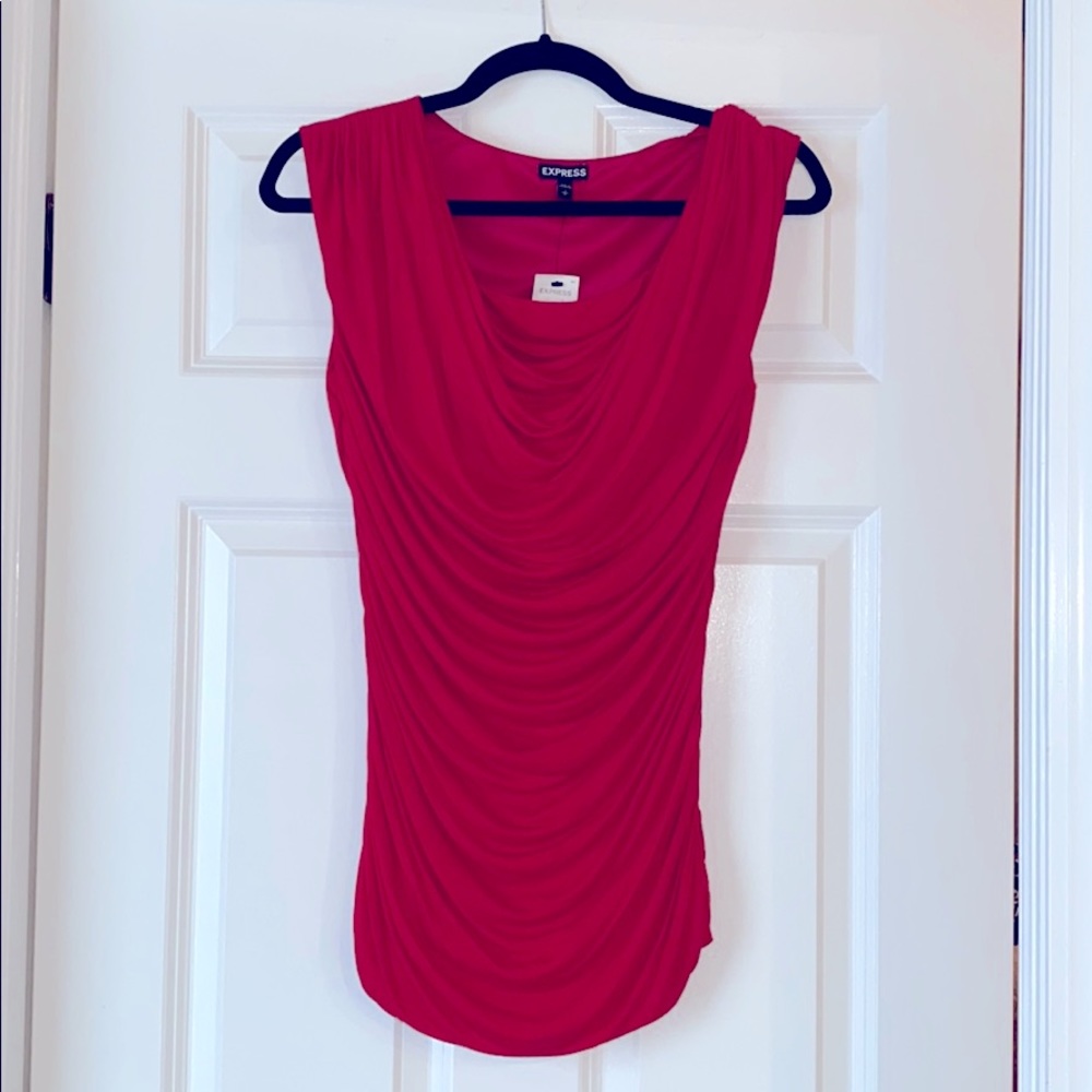 NWT Red Express Ruched Top